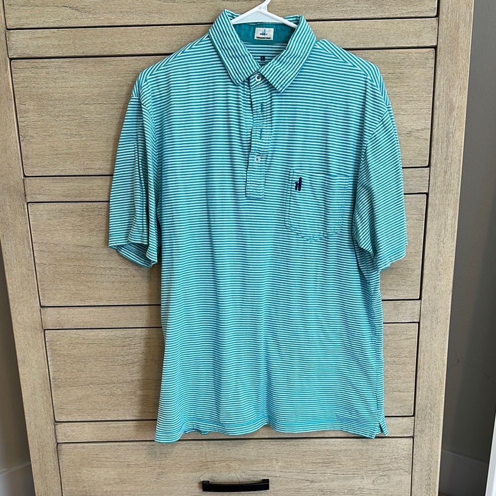 johnnie-O Blue Polo Shirt Comfortable Short Sleeve